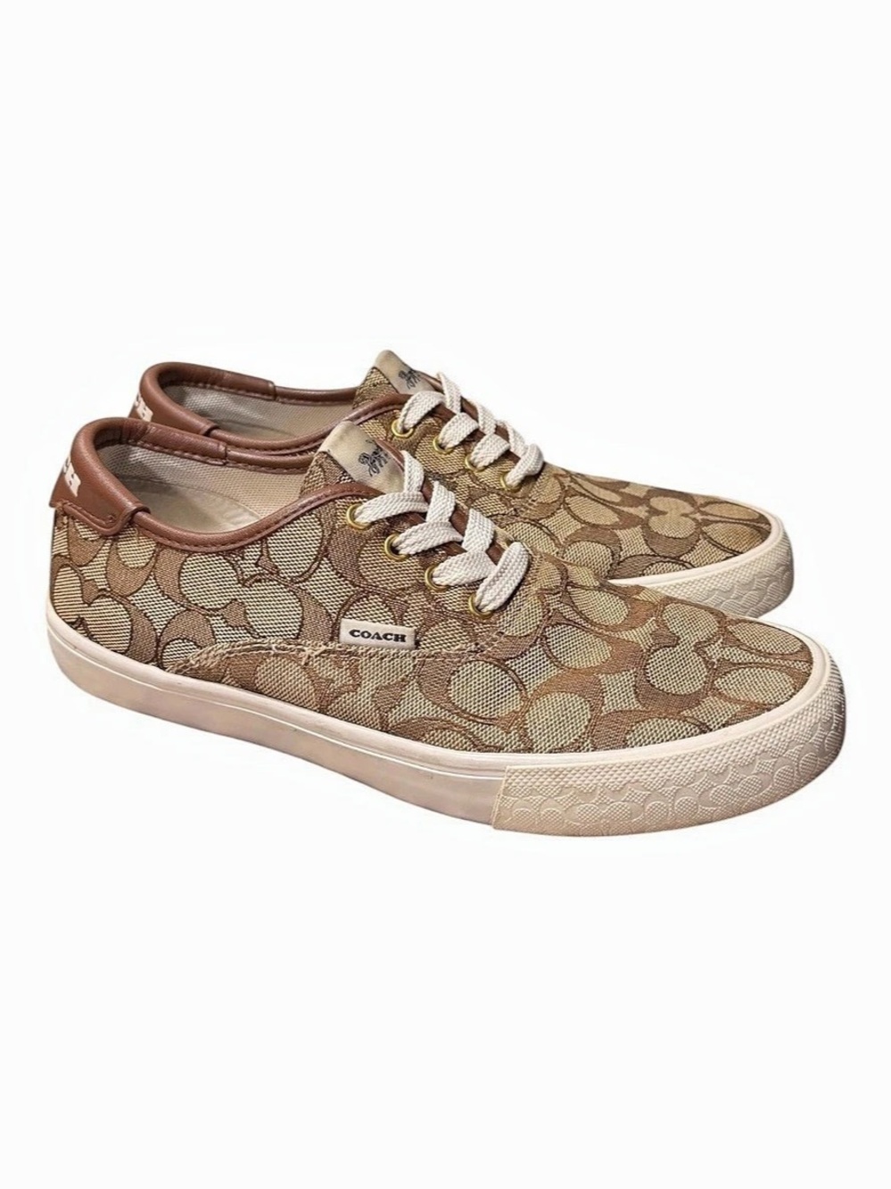 Coach C2705 Canvas Sneakers Brown & White US 7B